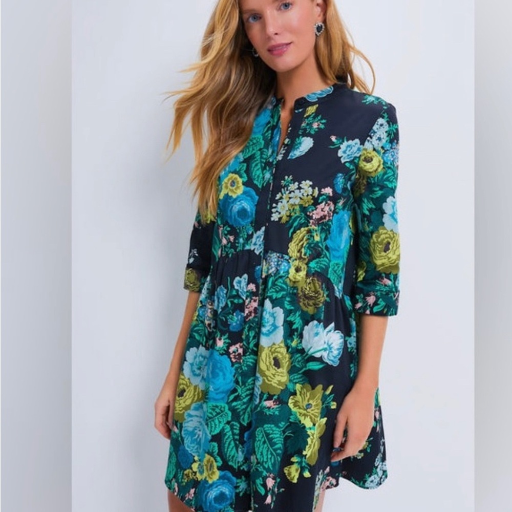 Tuckernuck Verdant Floral Royal Shirt Dress! NWT